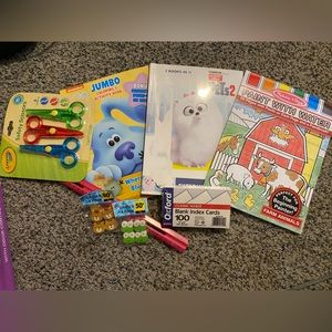 Children’s coloring book set & school supplies